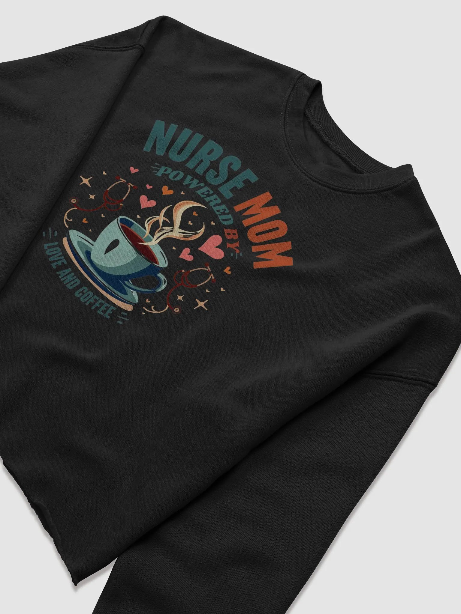 Nurse Mom Love and Coffee Crop Sweatshirt product image (17)