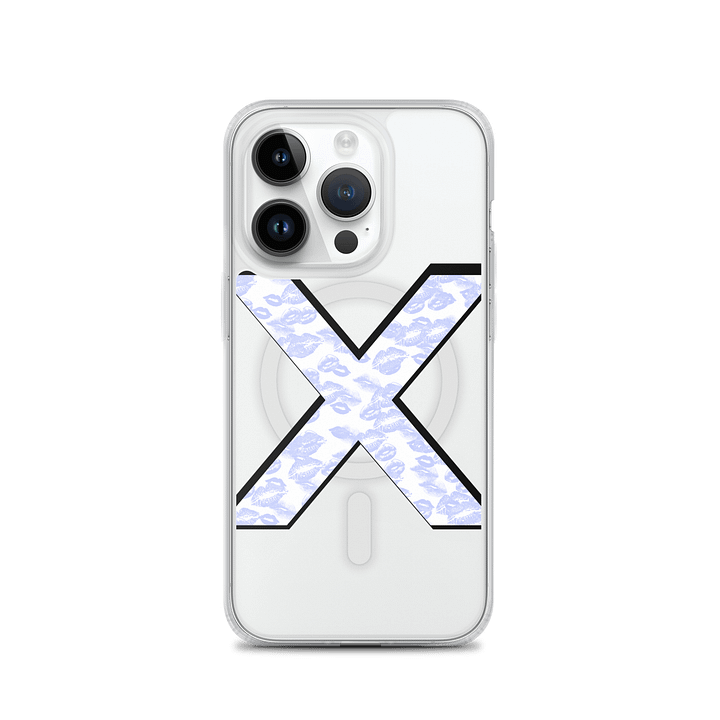 White X Light Blue Lipstick Kisses Phone Case product image (2)