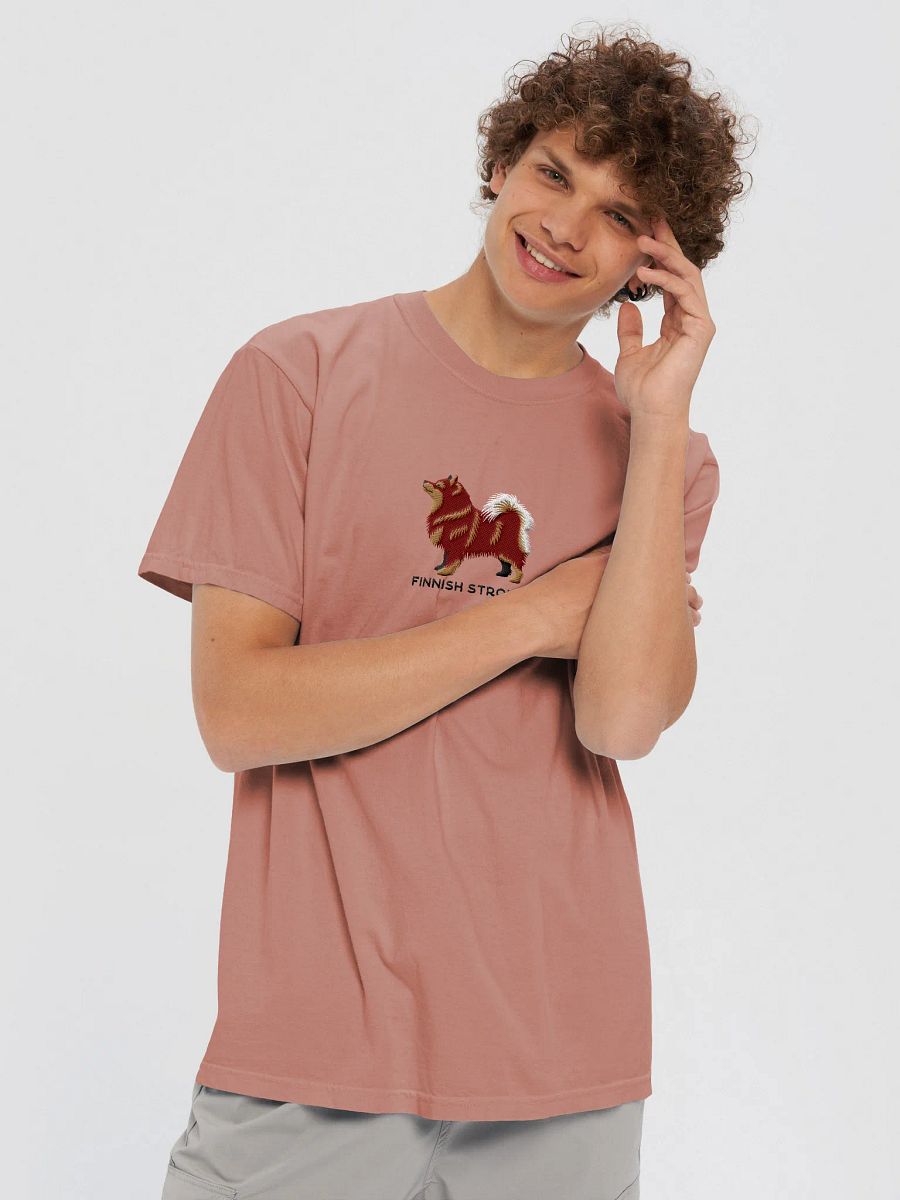Finnish Strong T-Shirt(Embroidered) of a Finnish Lapphund(Red & Tan) product image (5)