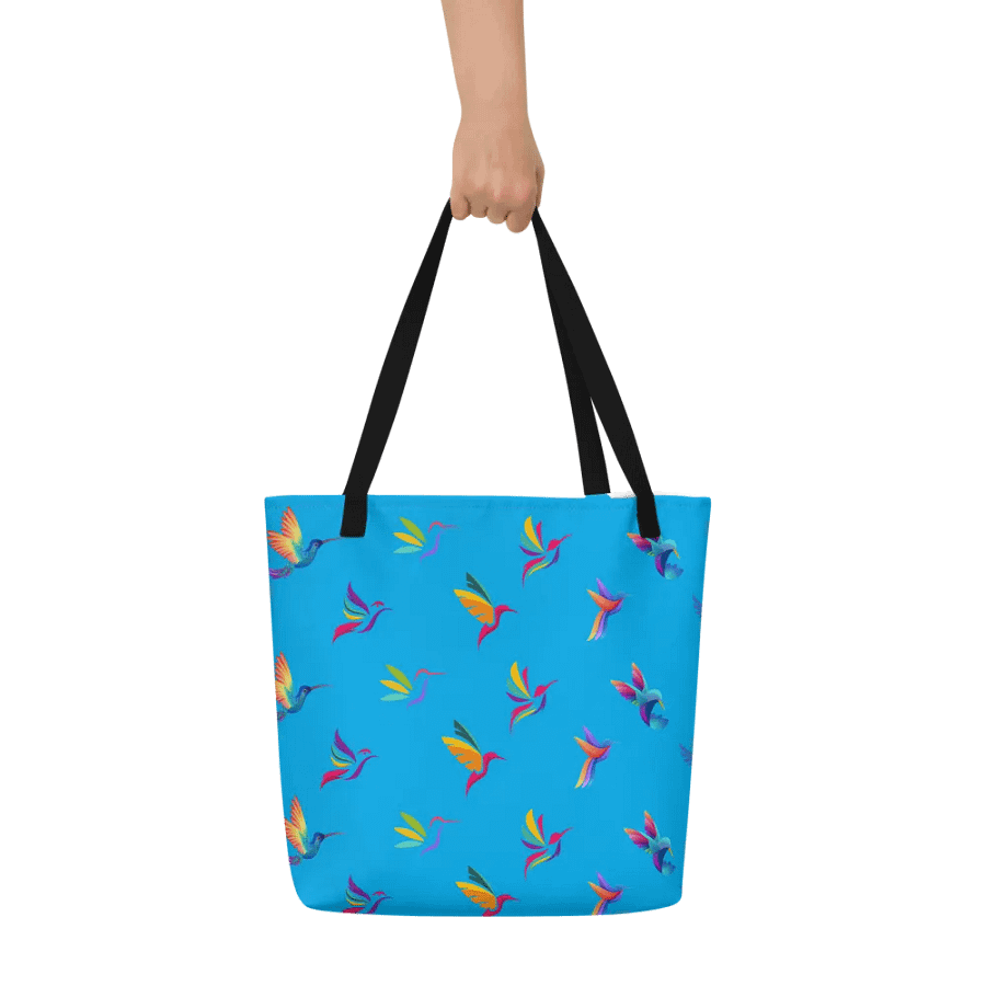 Vibrant hummingbird All-Over Tote Bag for moms dads birdlovers product image (7)