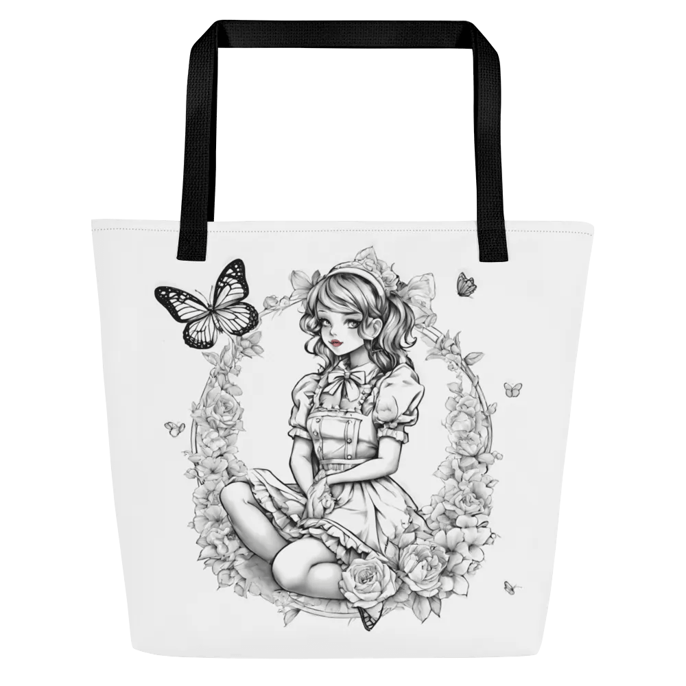 Monochrome Maid Floral Tote Bag product image (4)