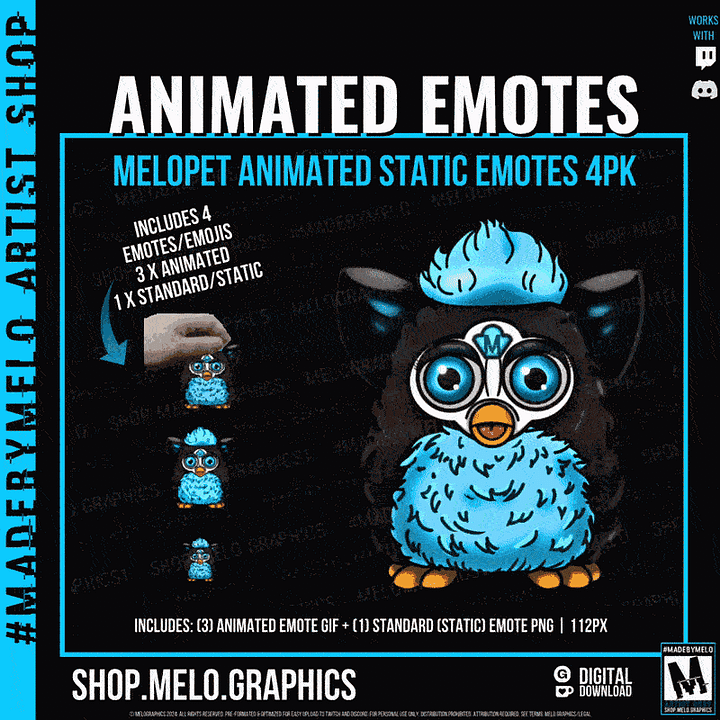 MELOpet- Animated & Standard Emotes 4pk | #MadeByMELO product image (1)