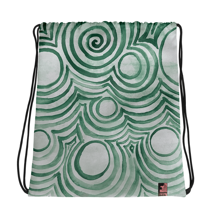 "Green Swirl" Drawstring Bag product image (1)