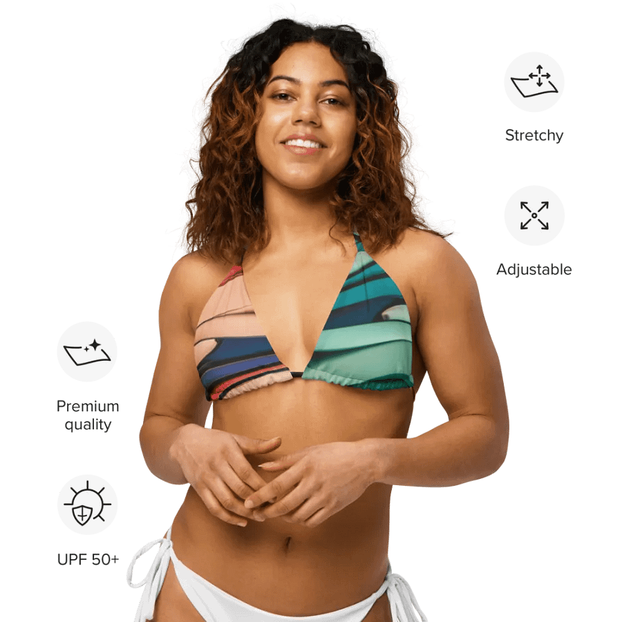 TDS Music Recycled Padded String Bikini Top in Abstract Colors (2XS-6XL) product image (12)