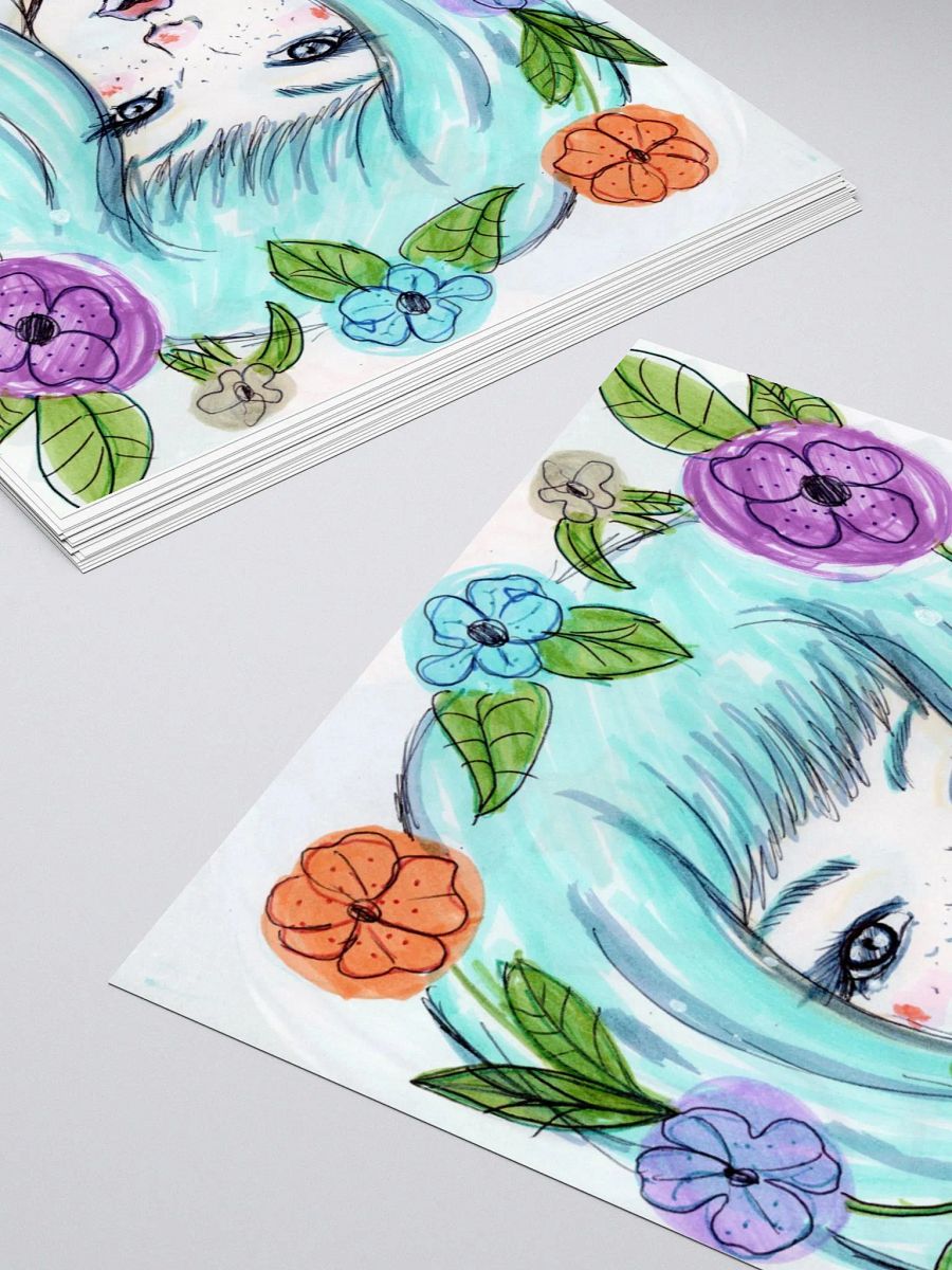 Blue Flowers Kiss Cut Sticker product image (10)