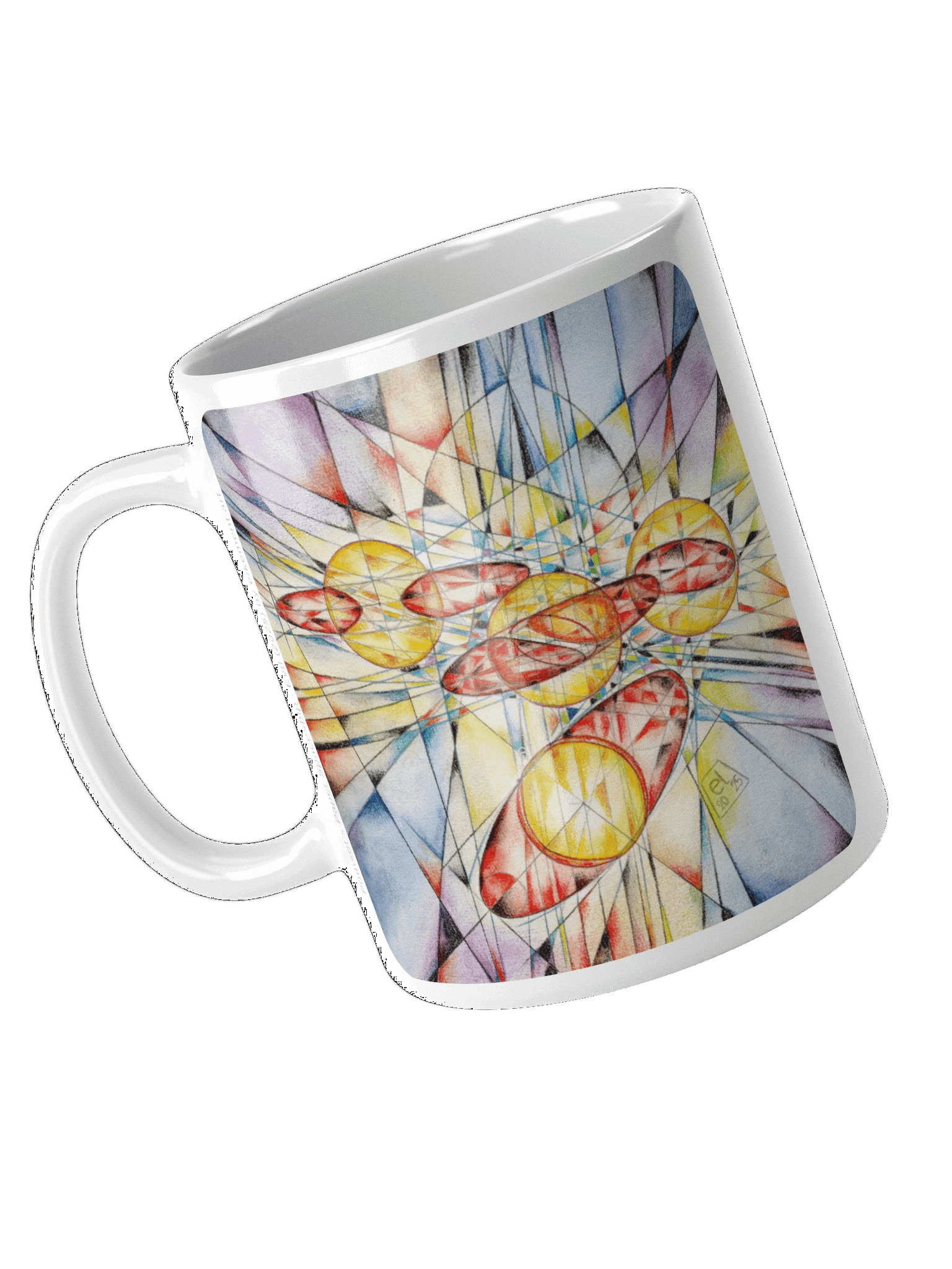 Poinsot's Paper Spaceship 4+1 - Gyroscope Physics Geometric Drawings Mug product image (6)