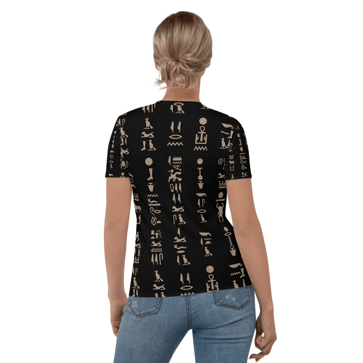 Isis Black Hieroglyphs Muse Women's Crew Neck T-Shirt product image (2)