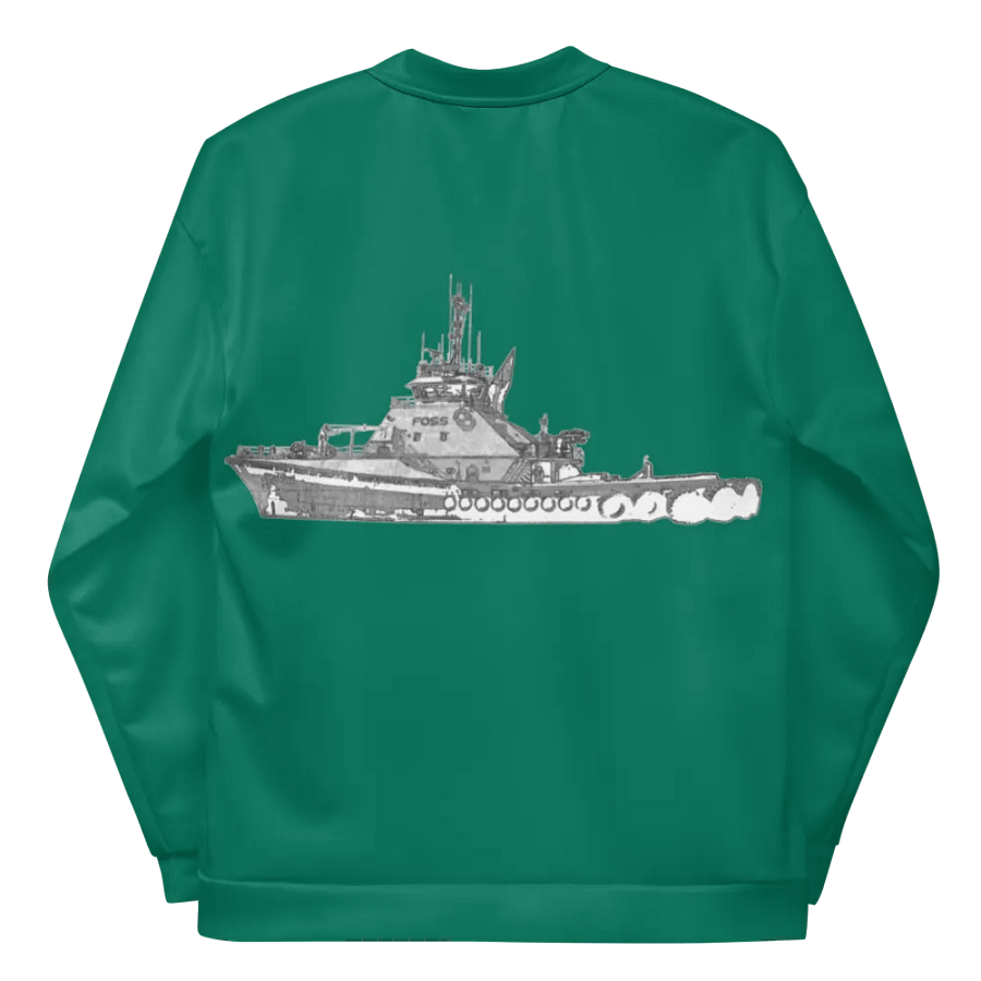 Copy of Twin Anchor Titan tug Teal Bomber Jacket product image (10)