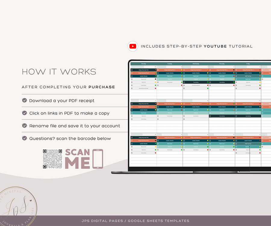 Time Blocking Planner, Google Sheets Template product image (10)