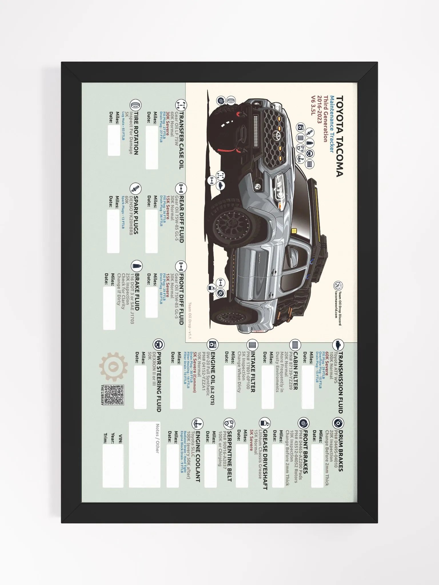 3RD GEN MAINTENANCE TRACKER V1.1 - Silver/Cement (Framed) product image (2)