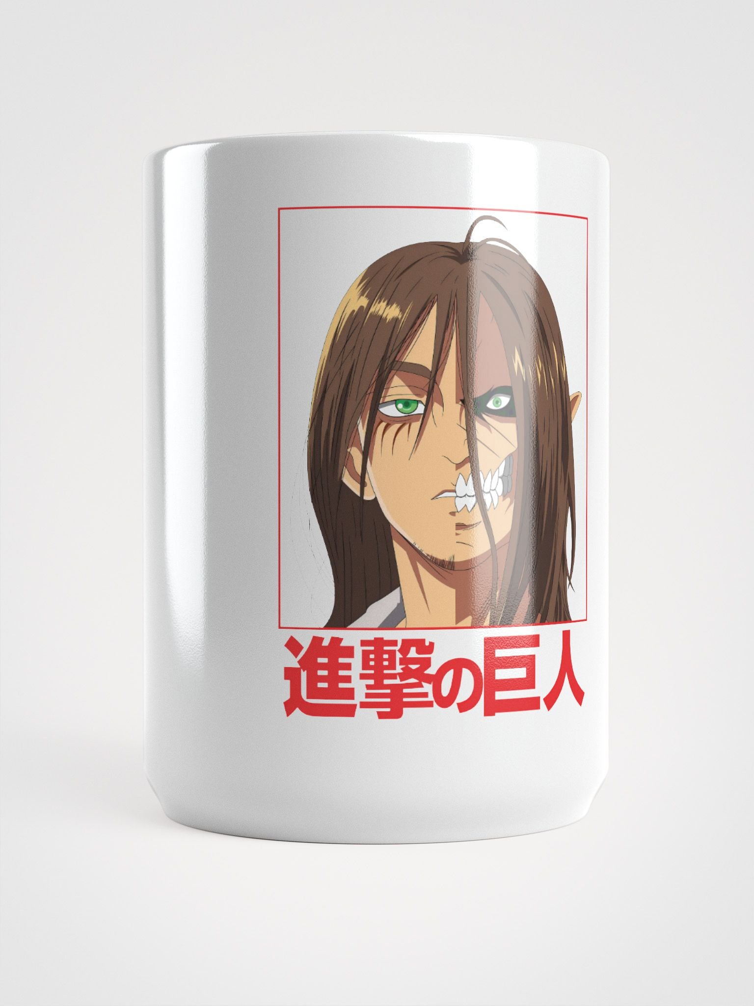 Eren Yeager Half Titan Transformation Art - White Glossy Mug product image (1)