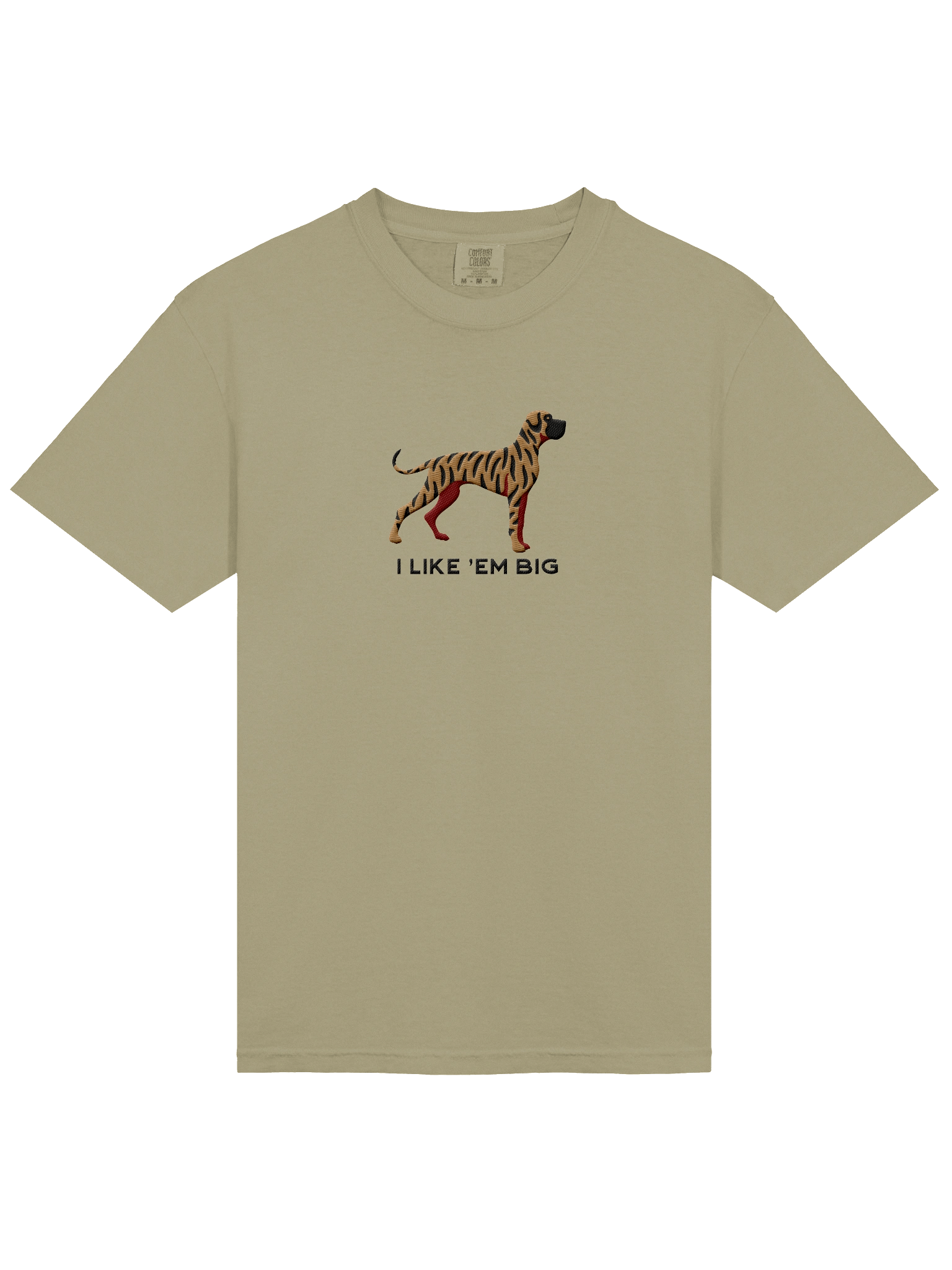I Like 'Em Big T-Shirt(Embroidered) of a Great Dane(Brindle) product image (17)