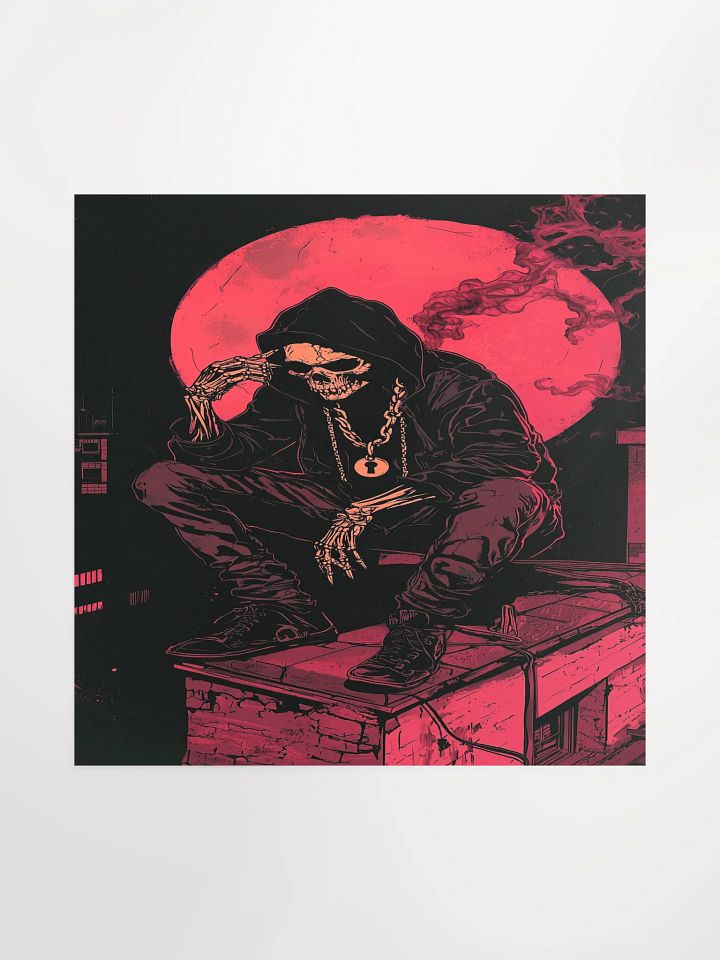 Moonlit Rooftop Skeleton Poster product image (1)
