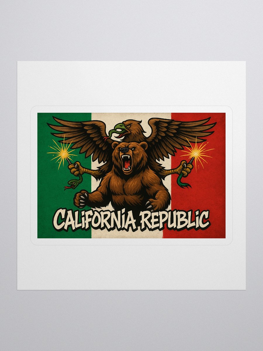 California Republic Battle Flag Vinyl Sticker product image (1)