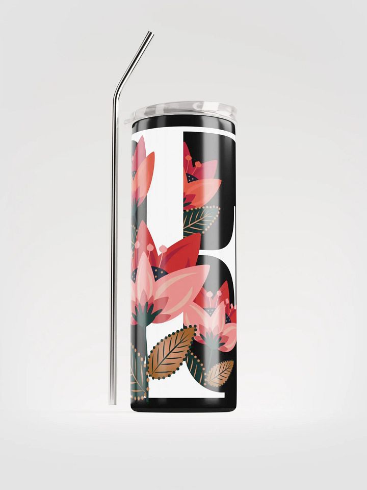 20 oz Floral Stainless-Steel Tumbler with reusable Straw , leak proof cup lid, Tumbler Mug Flasks product image (1)