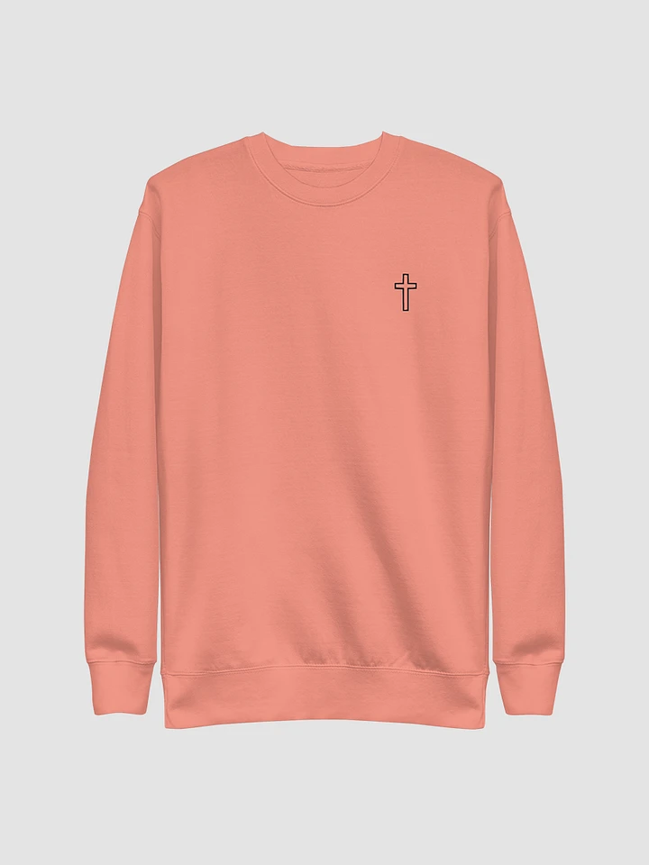 Simple Cross Embroidered Dusty Rose Crewneck product image (1)