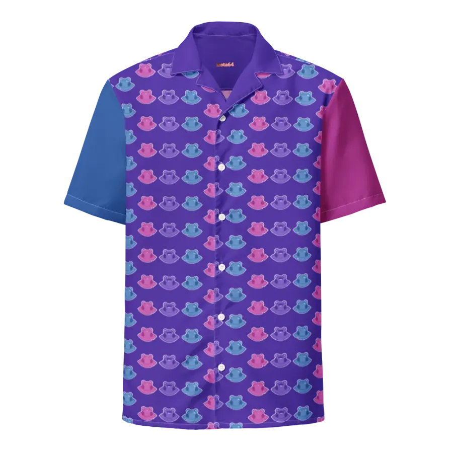 FROG TRIO COLOR BLOCK HAWAIIAN SHIRT product image (1)