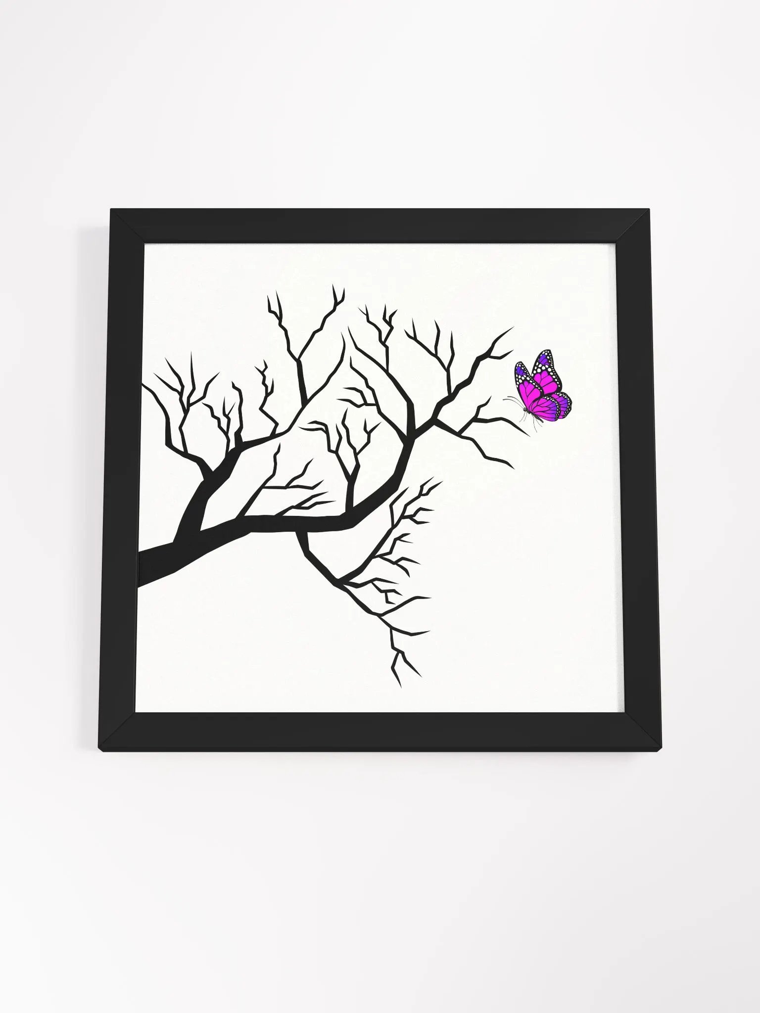 Vibrant Butterfly on Dead Tree Framed Poster product image (5)
