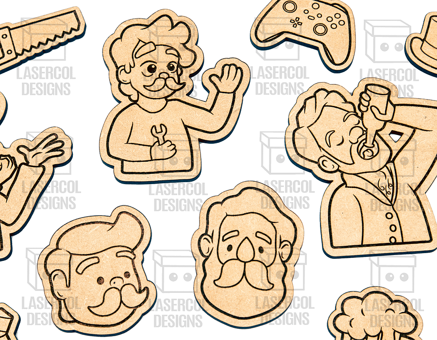 Father's Day Paint Kit DIY Cut Outs Set 1 & 2 - Laser Cut Files product image (10)
