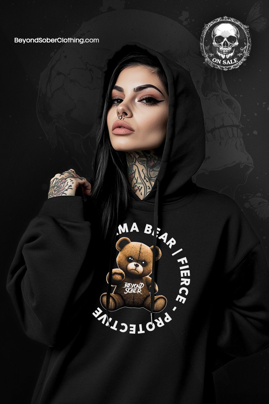 Sober Mama Bear: Fierce & Protective Hoodie product image (1)