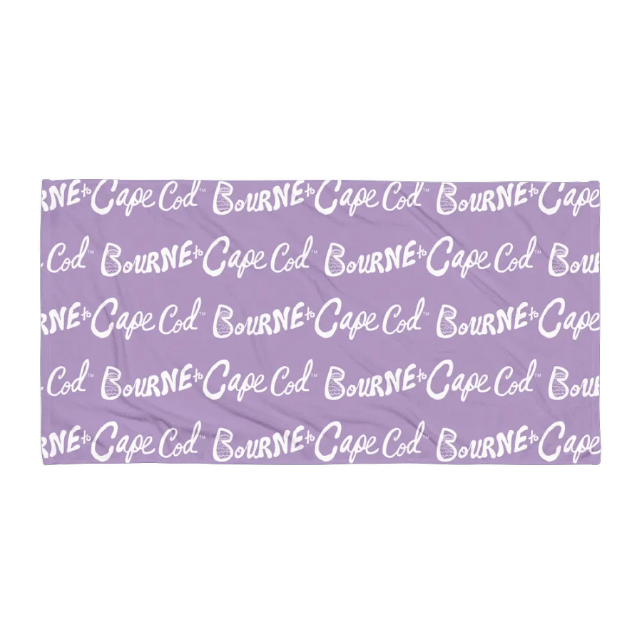 BRN.2C.C.™ | Coastal Classic Beach Towel | All-Over Horizontal Logo Print | Vibrant Colors for Salty Souls | White Logo on East Side Lavender product image (1)