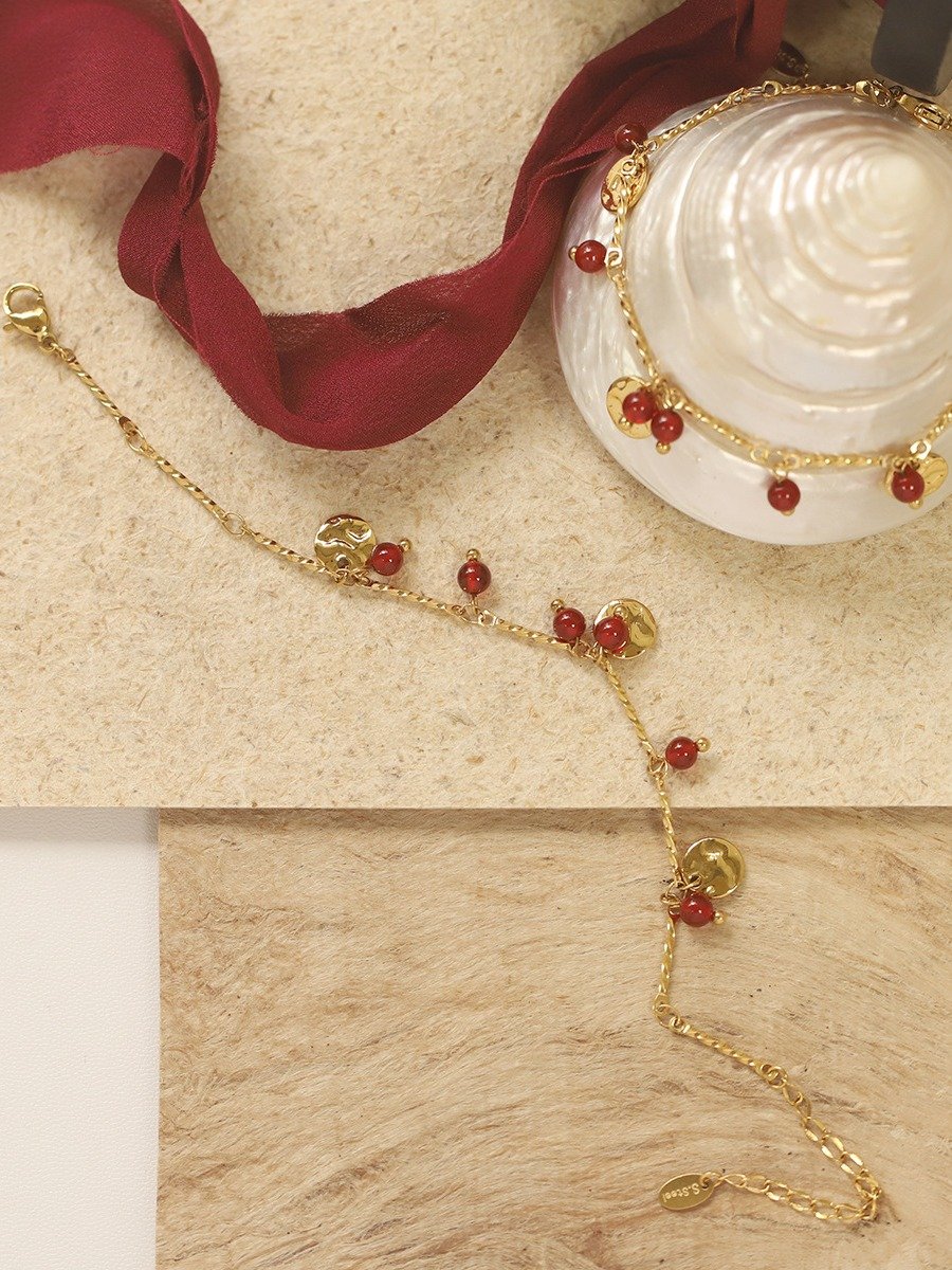 Red fruit cherry Bracelet | 18K Gold Plated product image (9)
