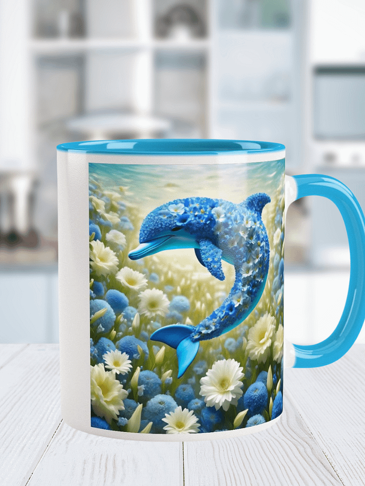 Floral Fantasy Dolphins Ceramic Mug product image (1)