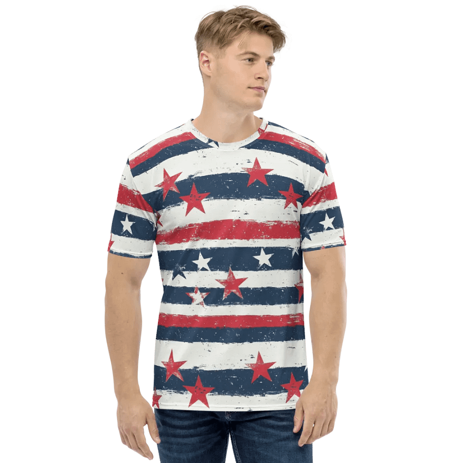 Geaux 31 (On Back) - Vintage Stars & Stripes Pattern Tee product image (2)