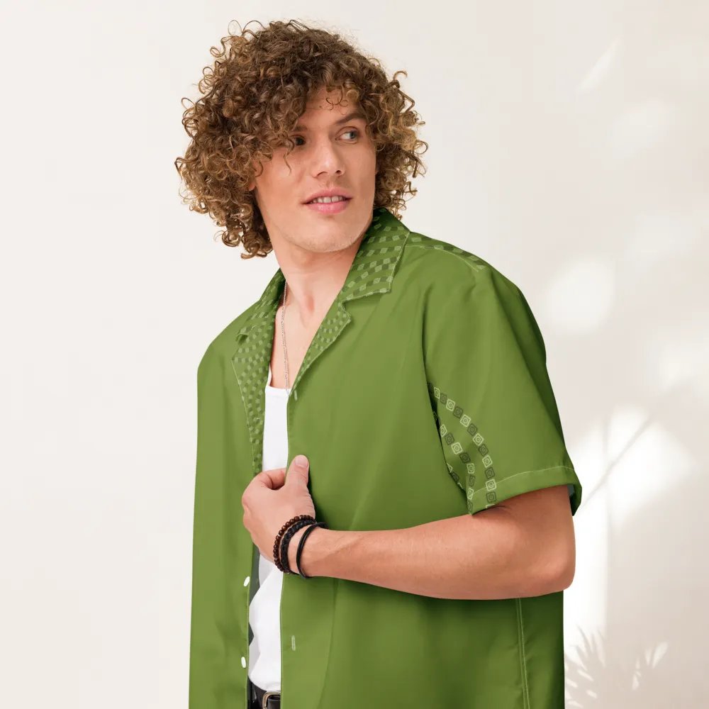 Optical Sun Icon / MO Hawaiian Shirt /| Olive product image (7)