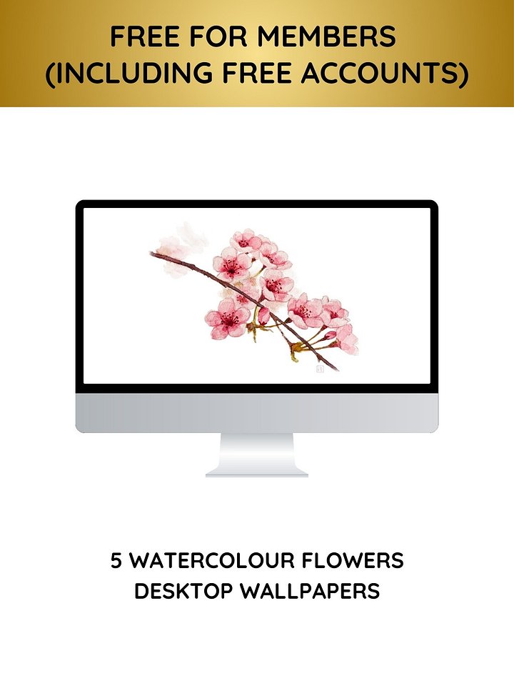 Watercolour Flowers Desktop Wallpapers product image (1)