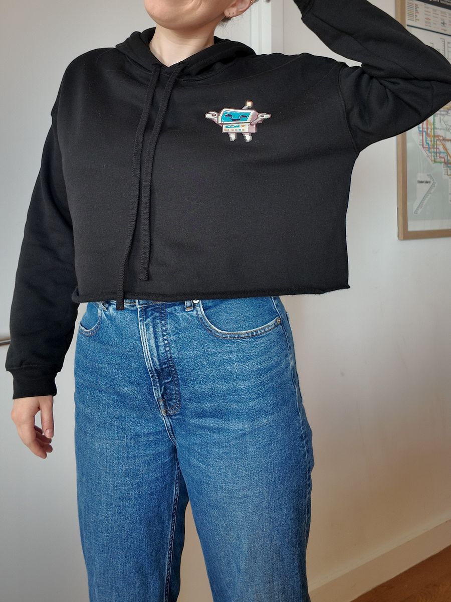Happy Robot Cropped Hoodie product image (3)