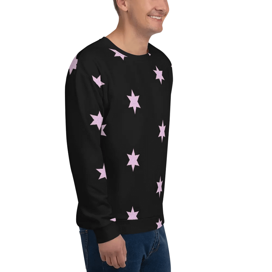 Abstract Repeating Pink Stars Unisex All Over Print Sweatshirt product image (9)