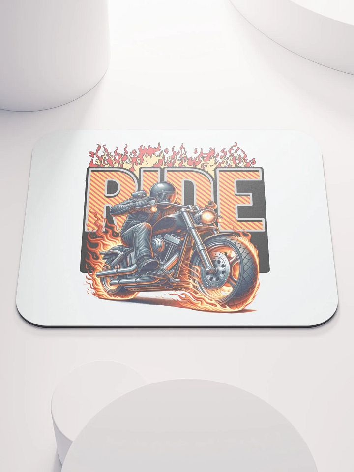 Rider Motorcycle Flaming Inferno Mouse Pad product image (1)