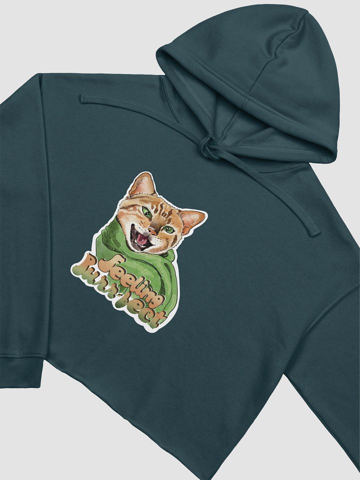 Feeling Purr-fect Cat with a scarf cropped Hoodie All colors - Large Print product image (1)