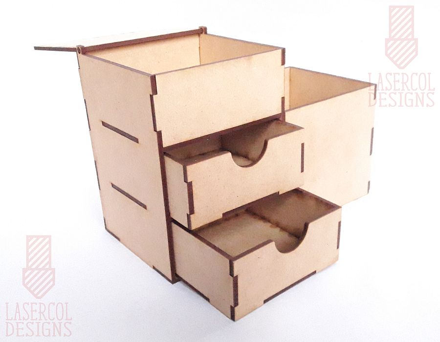 Desk Organizer with drawers - Laser Cut Files product image (4)