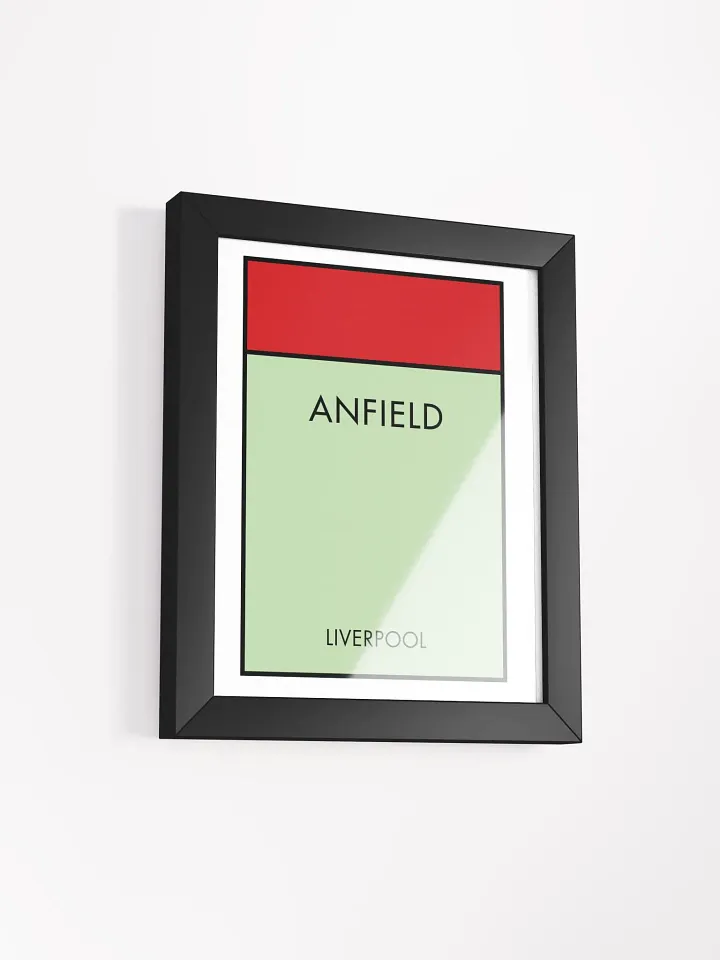 Anfield Stadium Liverpool Monopoly Title Art Framed Print product image (2)
