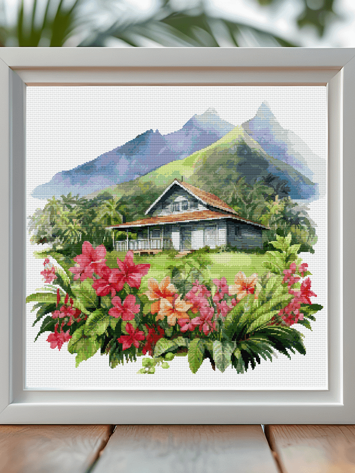 Tropical Retreat Cross Stitch Pattern product image (1)