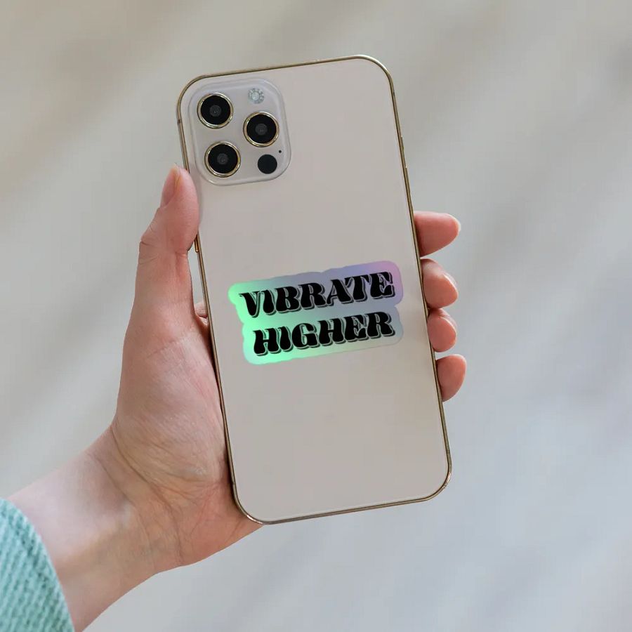 Vibrate Higher Holographic Sticker Black product image (2)