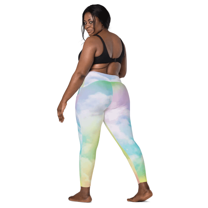 Blur cloud rainbow Design Leggings with Pocket - V5 product image (2)