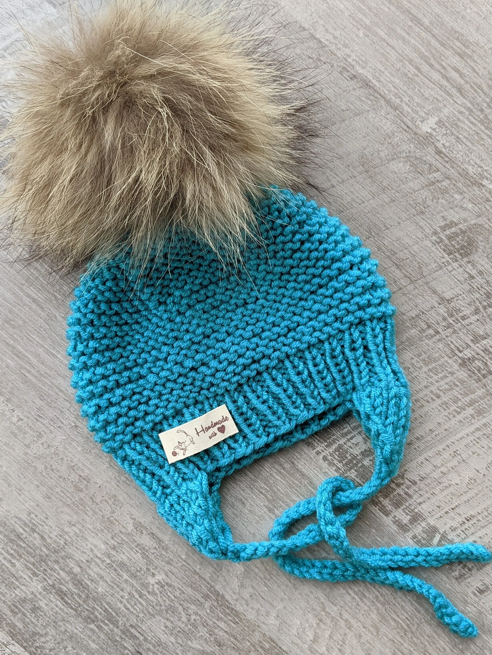 Newborn Baby Knit Hat Pattern with Earflaps product image (1)