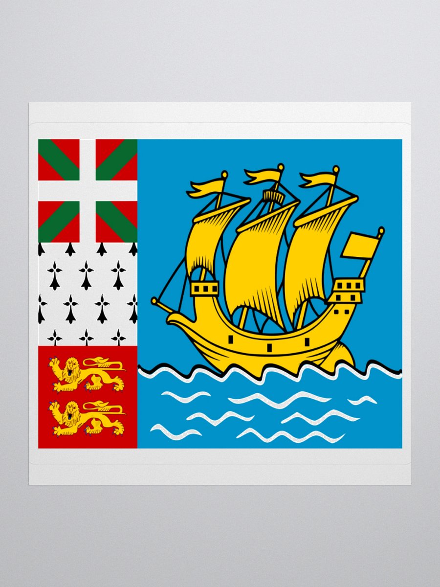 Saint Pierre and Miquelon Flag Sticker - Durable Vinyl for Indoor Use - Multiple Sizes Available product image (3)
