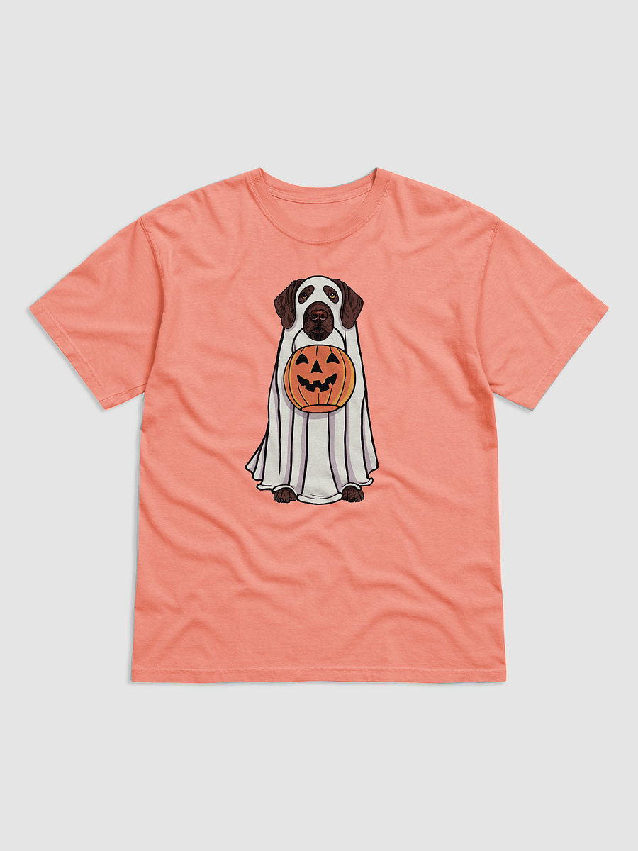 Funny Halloween German Shorthaired Pointer T-Shirt | Funny GSP Wearing a Ghost Costume and Holding a Pumpkin Basket product image (22)
