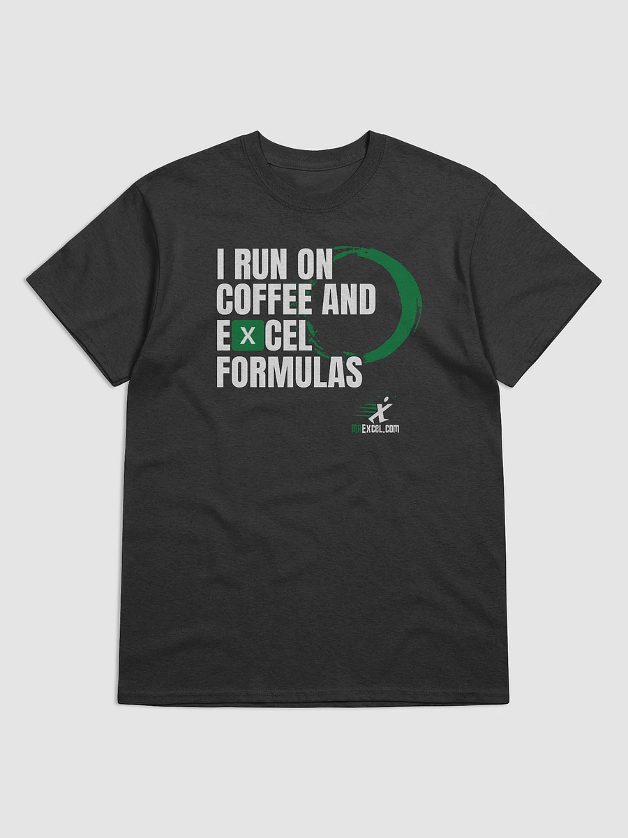 Run on Coffee and Excel Formulas - Black T-Shirt product image (1)