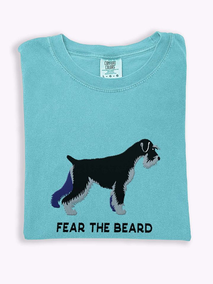 Fear the Beard T-Shirt(Embroidered) of a Standard Schnauzer(Black & Silver) product image (1)
