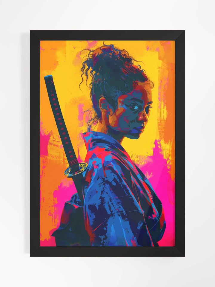 AFRO SAMURAI GIRL ART FRAMED PRINT product image (1)