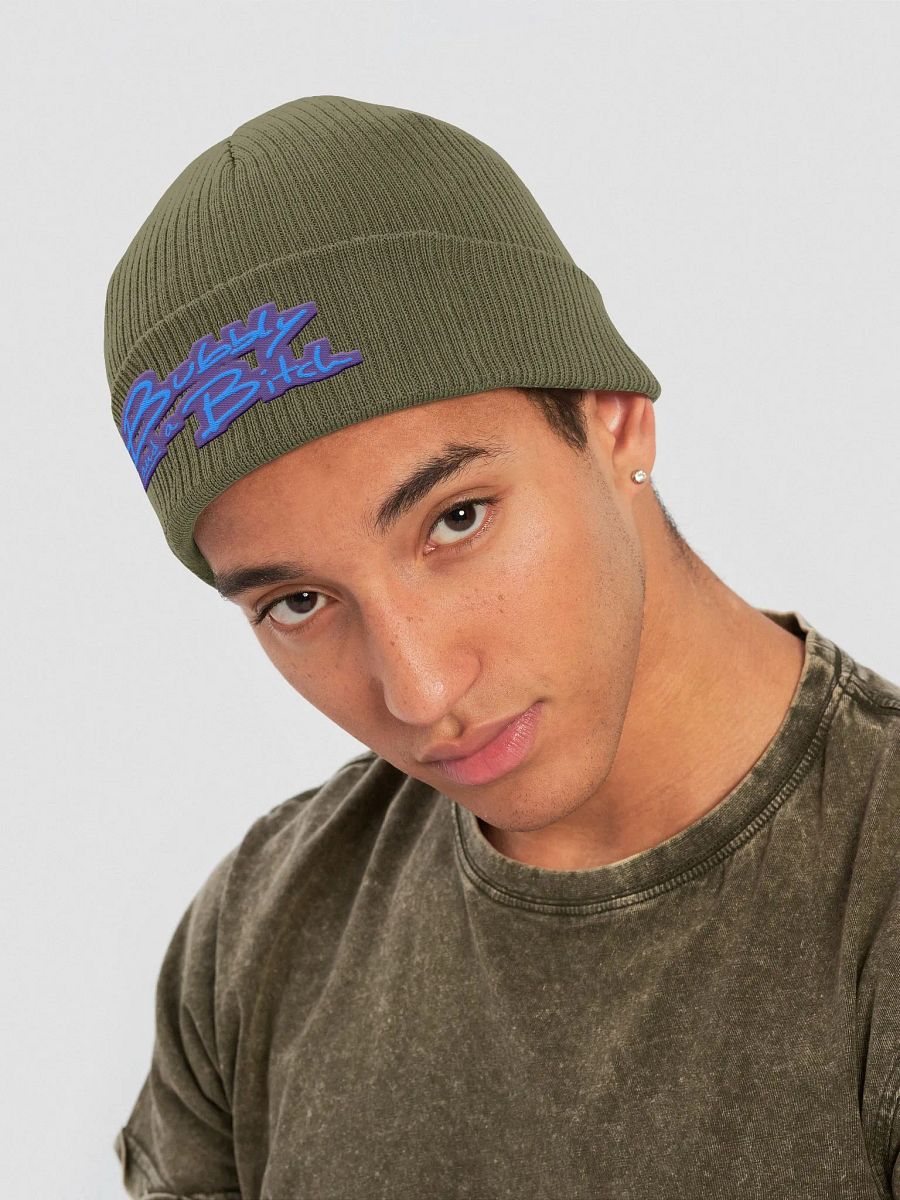 Bubbly and a Bitch (violet design) embroidered organic beanie product image (9)