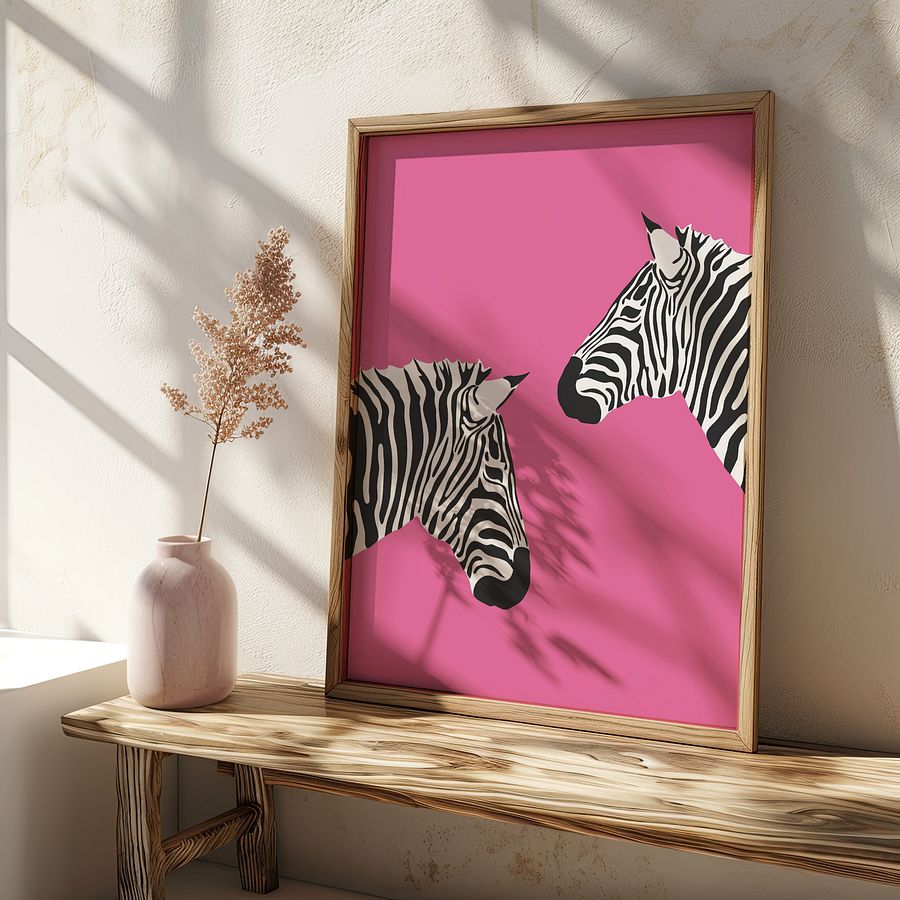 Zebras on Pink Preppy y2k Art Print product image (20)