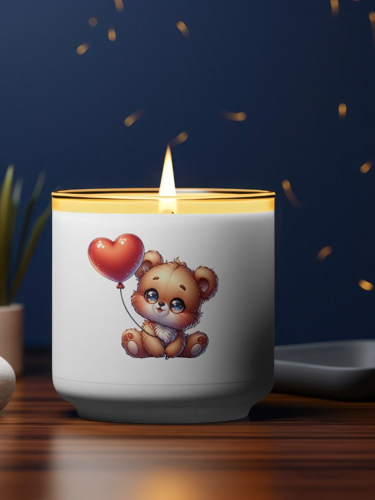 Cute Baby Brown Bear with Heart Balloon PNG Clipart product image (5)