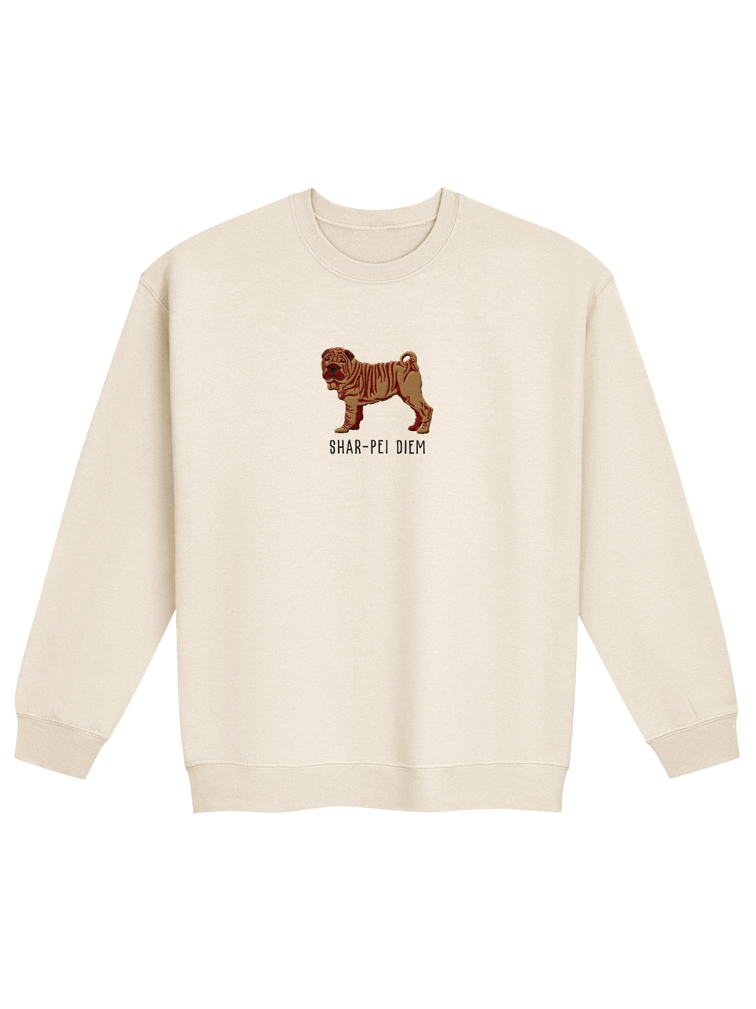Shar-Pei Diem(2) Sweatshirt (Embroidered) of a Chinese Shar-Pei(Tan) product image (1)