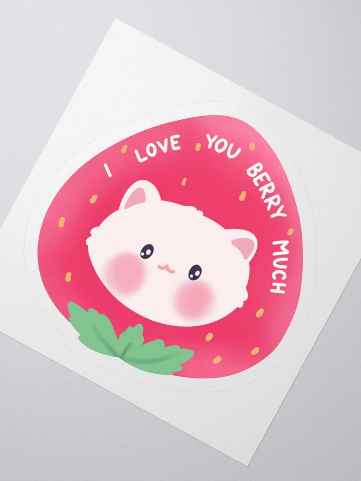 I love you berry much! Cat Vinyl Sticker product image (2)